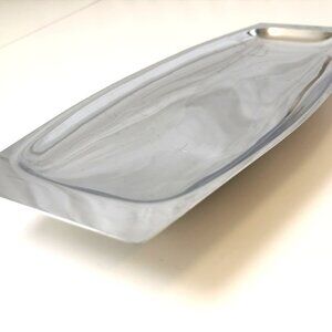 Vintage MCM Chrome Atomic Starburst Serving Tray 16.5" Long - Japan Circa 1950s